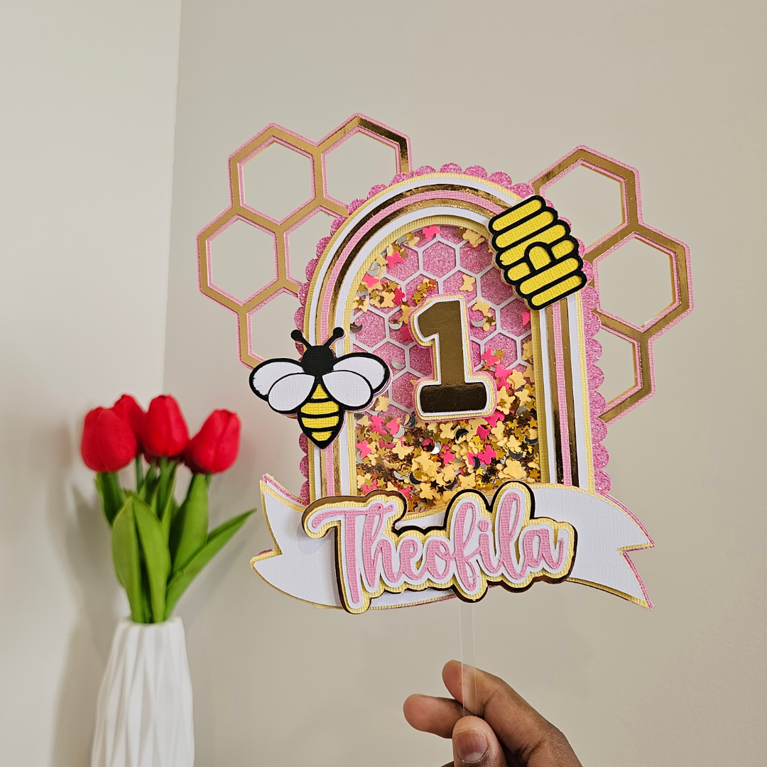 Honey Bee Shaker Cake Topper
